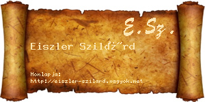 Eiszler Szilárd névjegykártya